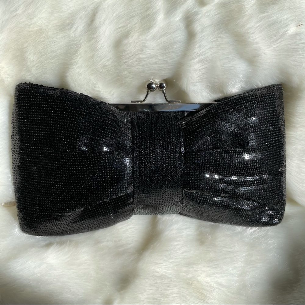 Sequin bow clutch